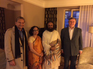 With Sri Sri Ravi Shanker for World Forum of Ethics in Business at European Parliament